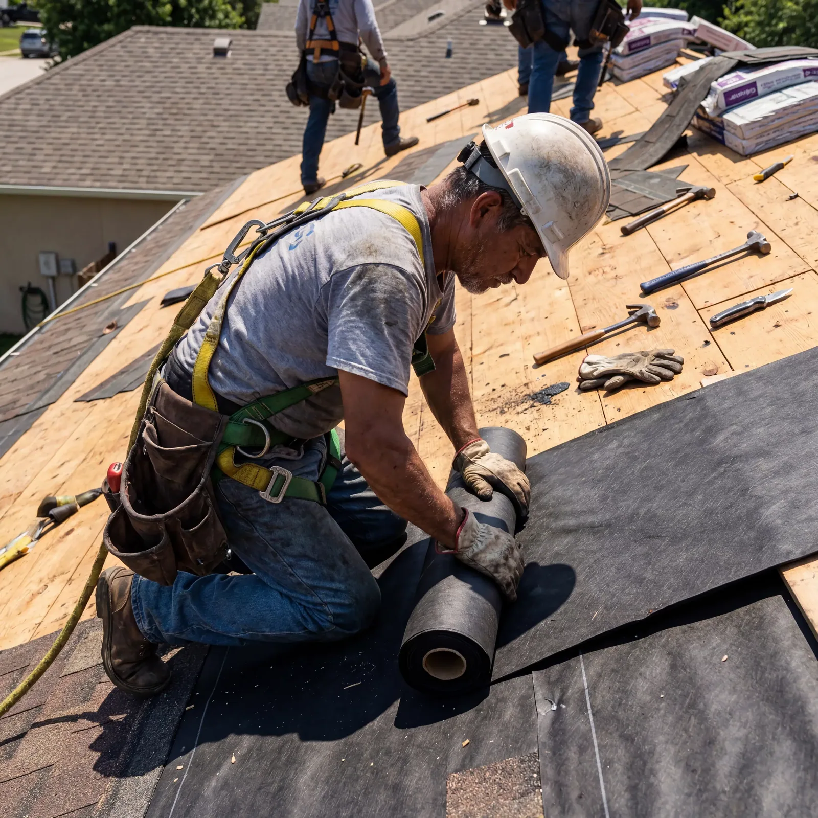 Storm-related roof work